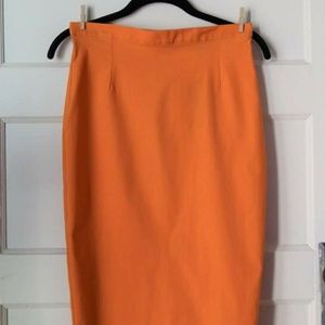 Pinup pencil skirt in sunset orange by Pinup Girl